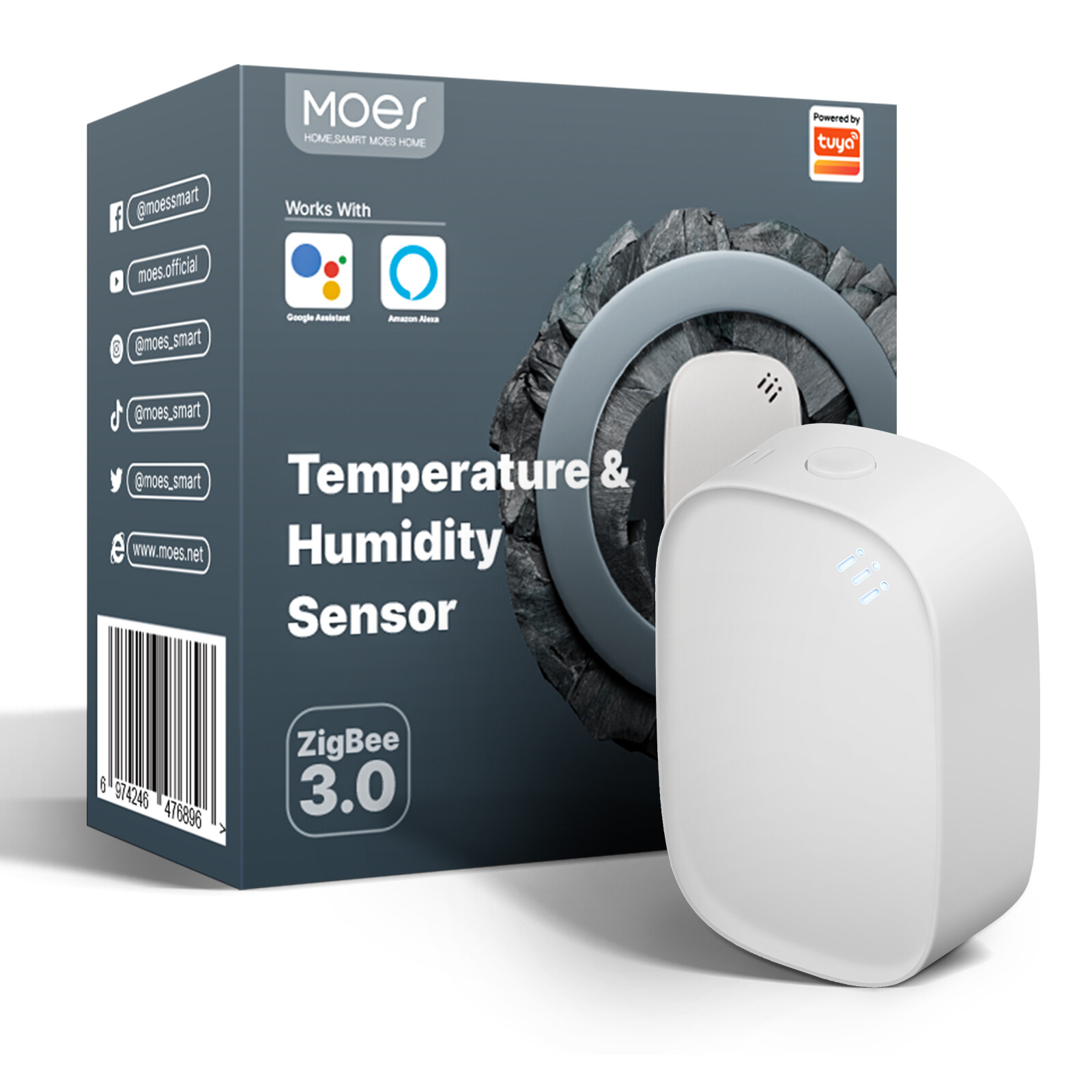 MOES ZigBee Smart Thermometer Hygrometer Sensor App Remote Monitor Alexa Google gallery