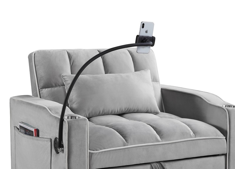 Adjustable Sofa Bed 3-in-1 Convertible Chair Sleeper Bed with Type C & USB Port gallery