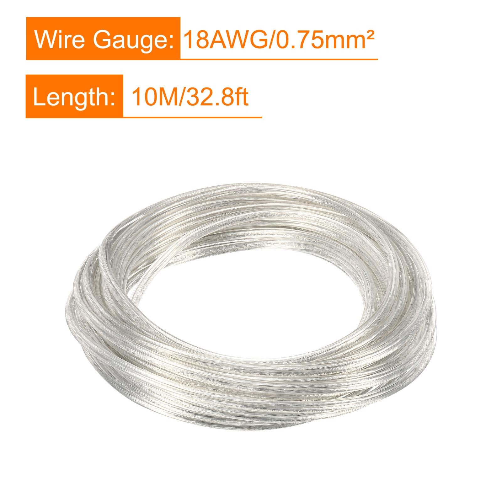 PVC Covered Wire 2 Core 18AWG 10m/32.8ft, Electrical Cable, Clear gallery