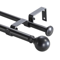 5/8″ Ball Adjustable Double Drapery Curtain Rod Set, 28”-48“/ 48”-84“/ 84”-120”