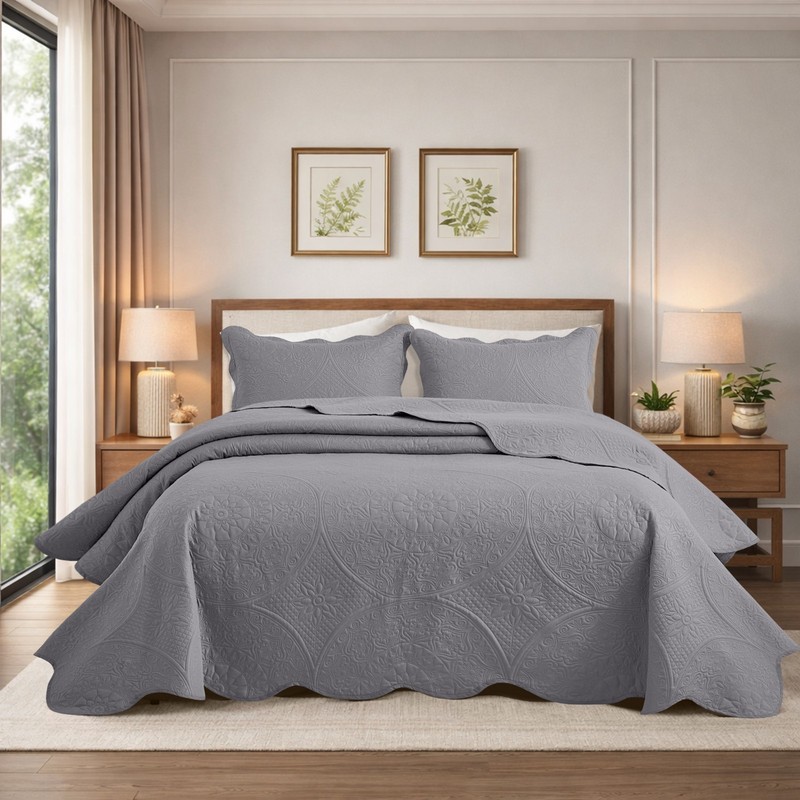 Premium Quality Bedspread Durable Reversible Coverlet With Pillow Shams Queen gallery