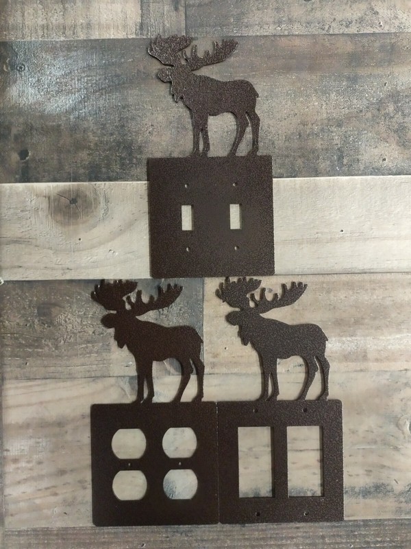 Moose Metal Lightswitch Cover Lodge Rustic Cabin Wildlife Metal Art gallery