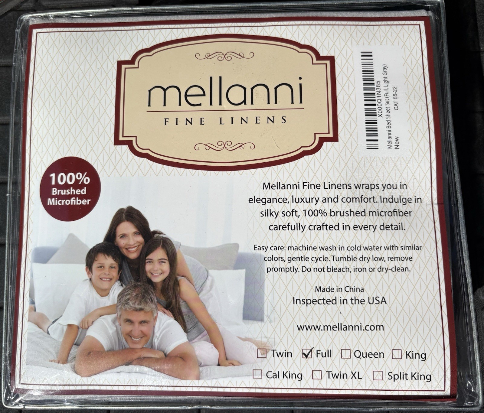 Mellanni Fine Linens Deep Full Size Sheet Set NIP Light Gray Brushed Microfiber gallery