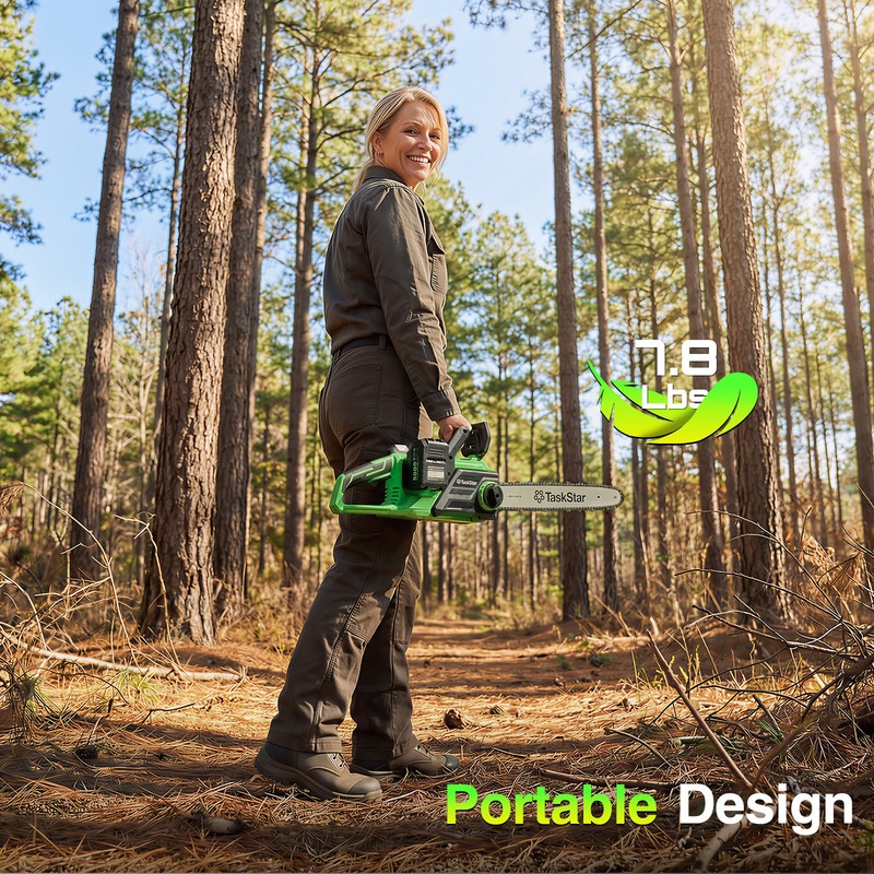 Taskstar 40V 16-Inch Cordless Chainsaw Brushless Saw 2×5.0Ah Battery & Charger gallery