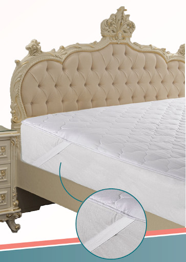Waterproof 100% Cotton Quilted Mattress Pads with Elastic Anchors at the corners gallery