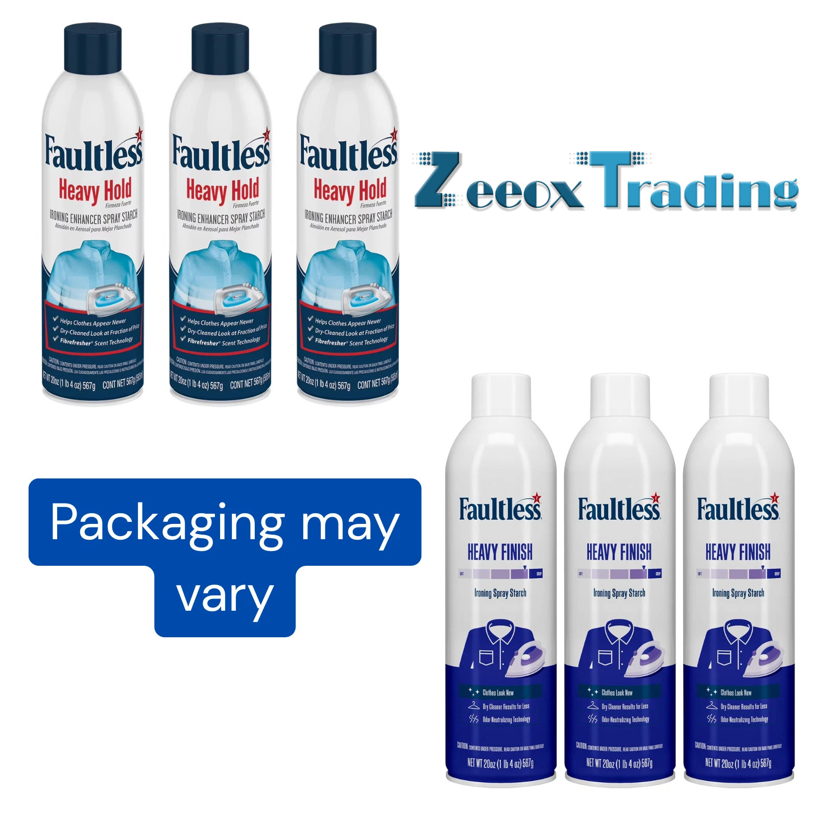Faultless Heavy Hold Ironing Enhancer Spray Starch, 20 oz (3 pack) gallery