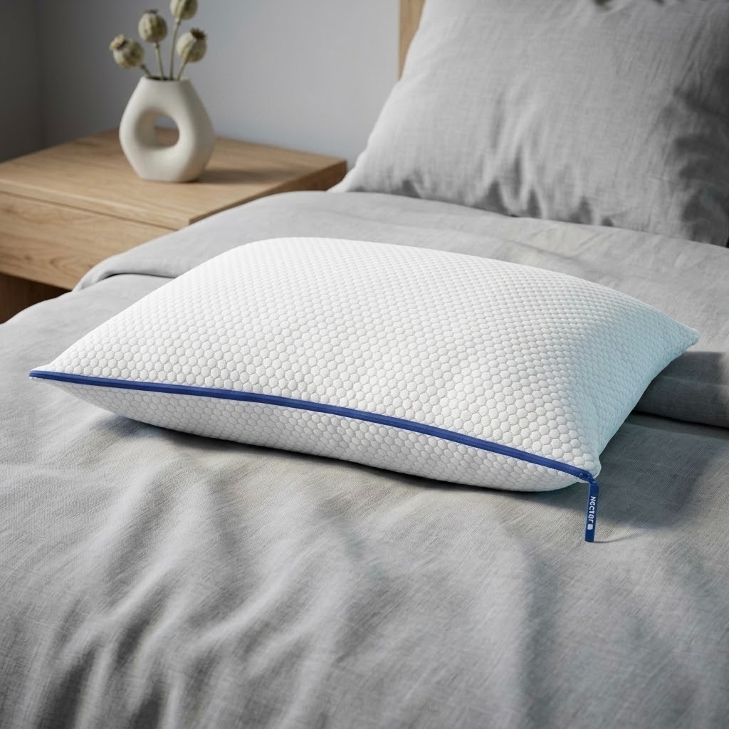 Nectar Tri-Comfort Cooling Bed Pillow, Memory Foam, Medium Firm, Jumbo/King New! gallery