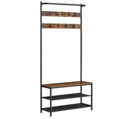 Hall Tree with Bench and Shoe Storage, Entryway Bench with Coat Rack Stand an…