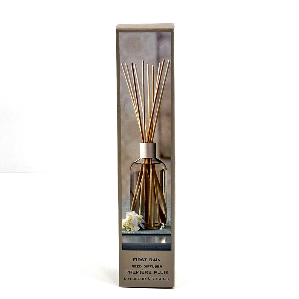 Pier 1 Imports First Rain Reed Diffuser 8oz Bottle, 10 Reeds, Decorative Cap NIB