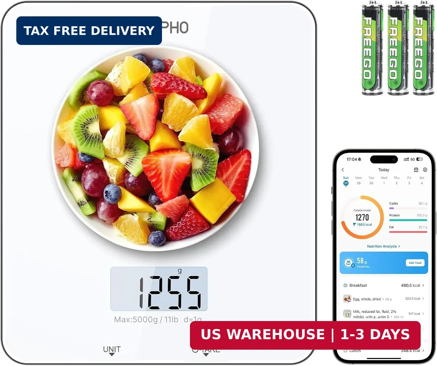 RENPHO Food Scale with Nutritional Calculator, Digital Kitchen Scale for Weight gallery