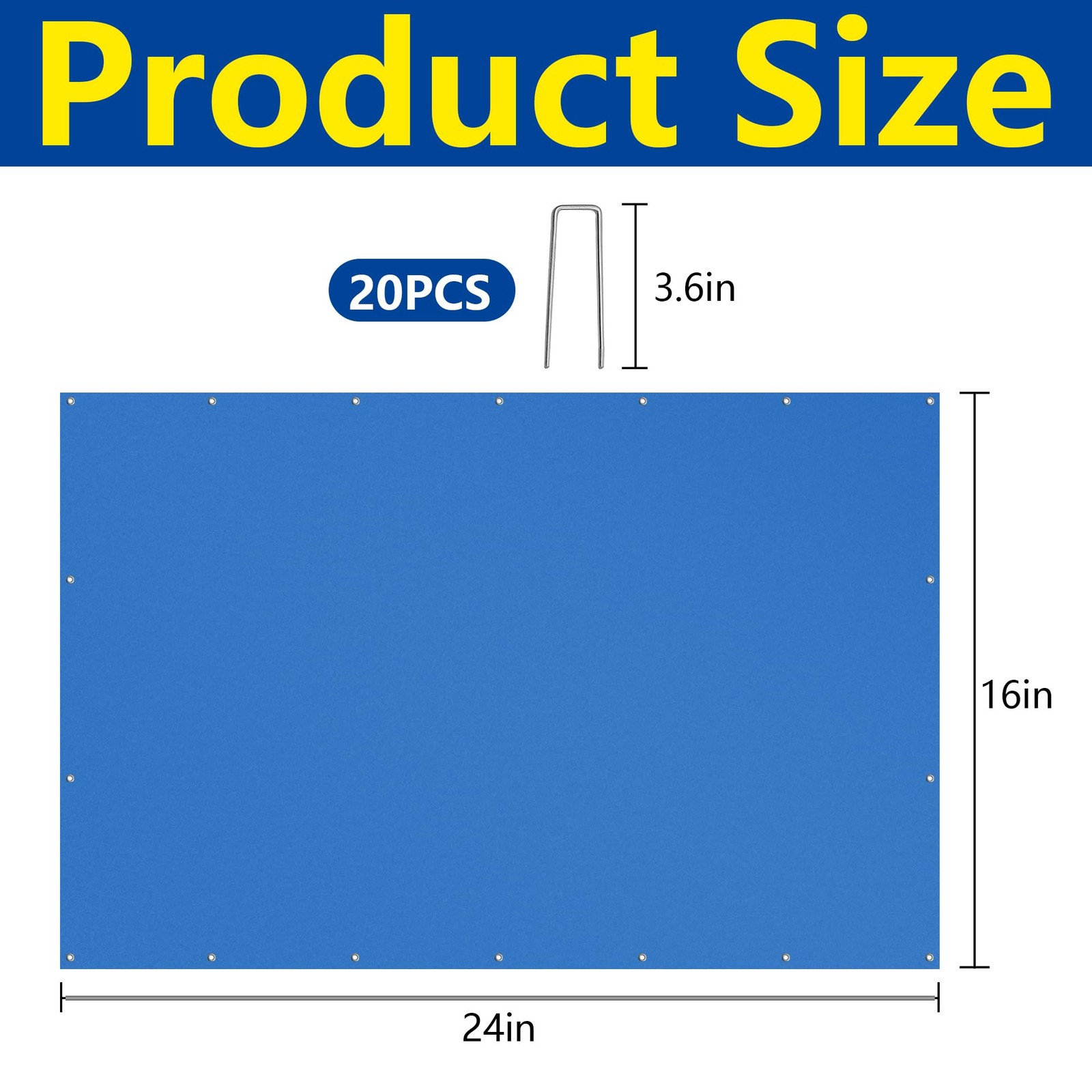 Waterproof Pool Ground Cloth 24x16 Ft - Heavy Duty Tarp with Stakes gallery