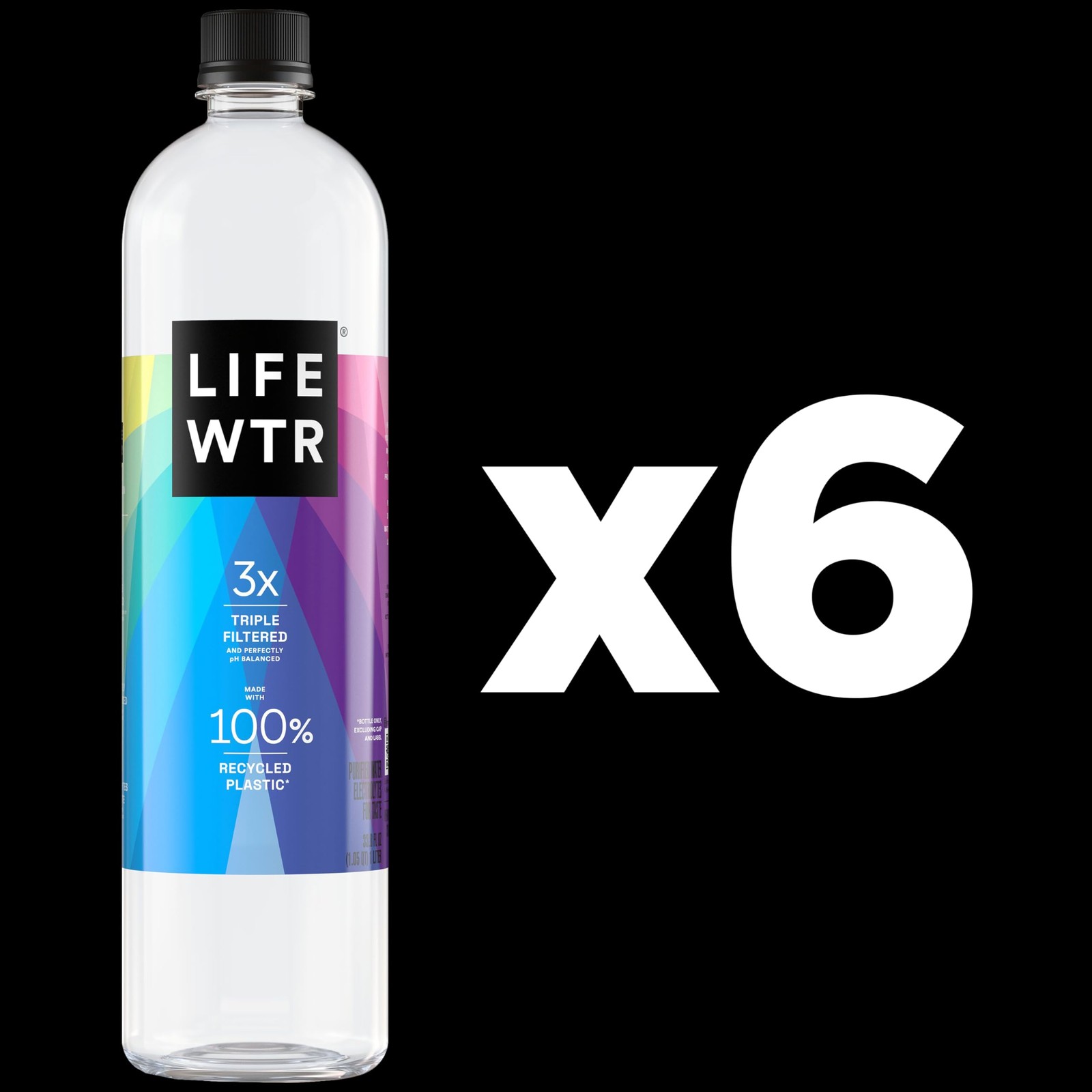 LIFEWTR Premium Purified Water, pH Balanced with 33.8 Fl Oz (Pack of 6) gallery