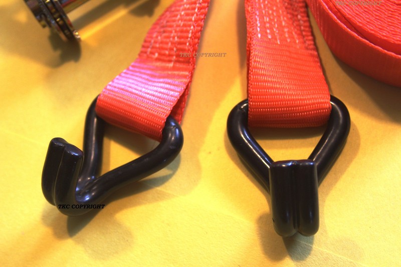 TWO(2x) Ratchet Tie Down Straps Cargo Truck Dual J-Hooks Heavy Duty 15' x 1.5" gallery