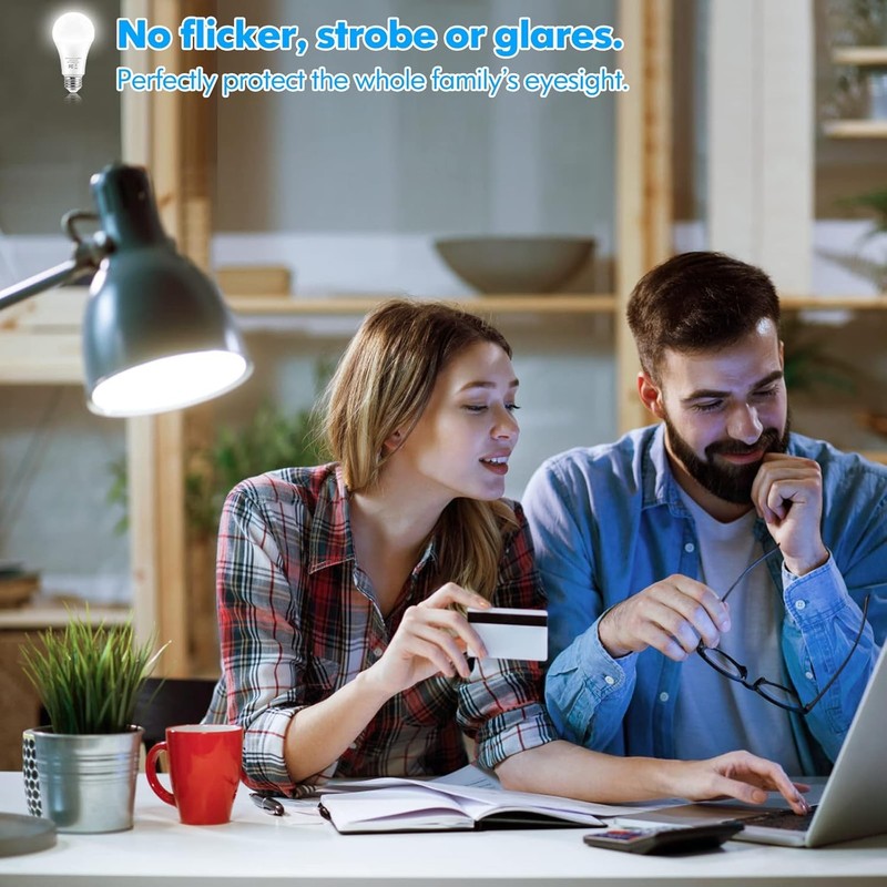 8 Pack LED Light Bulbs 80W Equivalent E26 Socket 9W 900LM 3-Color 3000K~6000K gallery