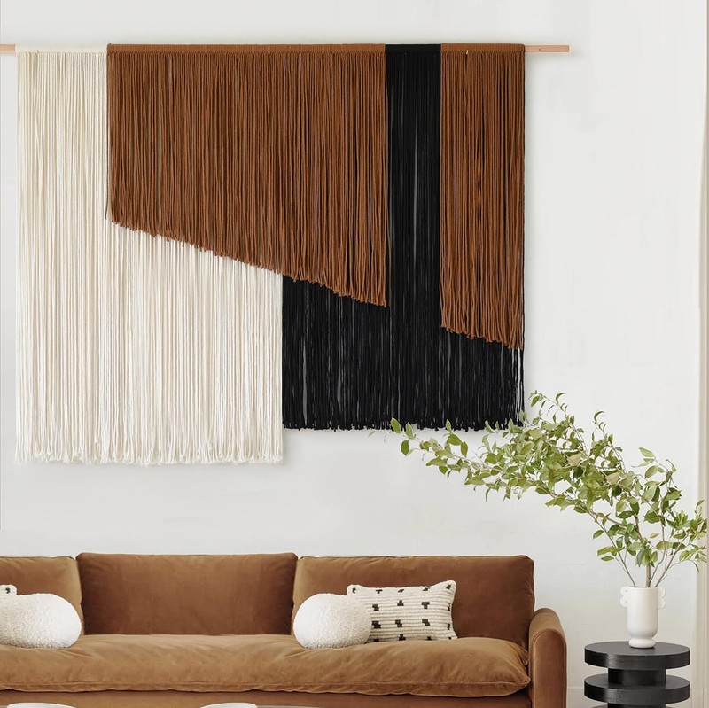 Macrame Wall Hanging Dip Dyed Fiber Macrame Wall Decor Boho Cord Living Room ... gallery