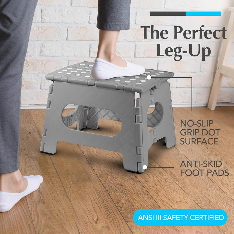Folding Lightweight Step Stool - Sturdy Enough to Support Adults - Opens Easy wi gallery