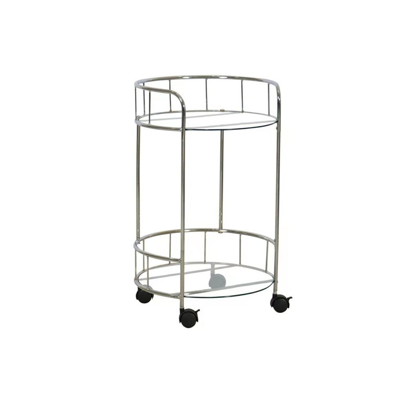 2-Tier Round Rolling Bar Cart Serving Cart Tempered Glass & 4 Wheels W/ Lock gallery