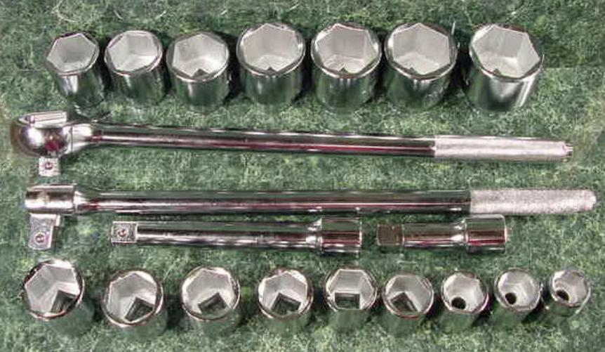 21pc 3/4 " Drive RATCHET SOCKET SET SAE 6 point w/ CASE big Jumbo Breaker wrench gallery