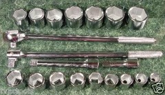 21pc 3/4 ” Drive RATCHET SOCKET SET SAE 6 point w/ CASE big Jumbo Breaker wrench