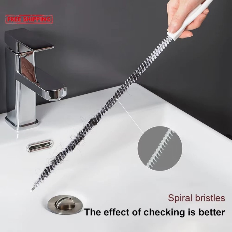 Pipe Dredging Brush Bathroom Hair Sewer Sink Cleaning Brush Drain Cleaner Flexib gallery