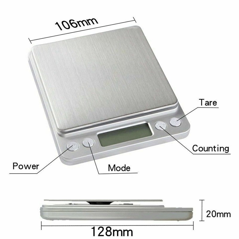 Digital Weight Scale Kitchen Jewelry Gold Grain Food MiniSize Gram 2000g x 0.1g gallery