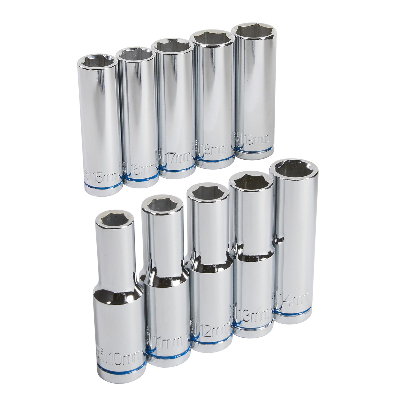 Ironton 6-Pt. Deep Socket Set, 10-Pc., Metric, 1/2in. Drive, Chrome Vanadium gallery