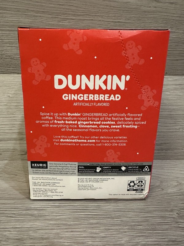 Dunkin' Donuts Gingerbread K-Cup Coffee Pods - 22 ct - EXP 08/26 gallery