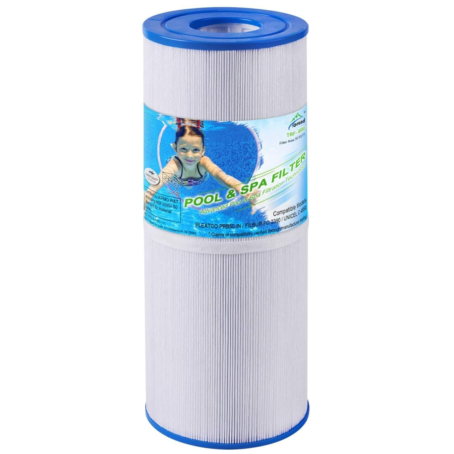TOREAD TRF-4950 Spa Filter Replaces Unicel C-4950, Pleatco PRB50-IN, FC-2390 gallery