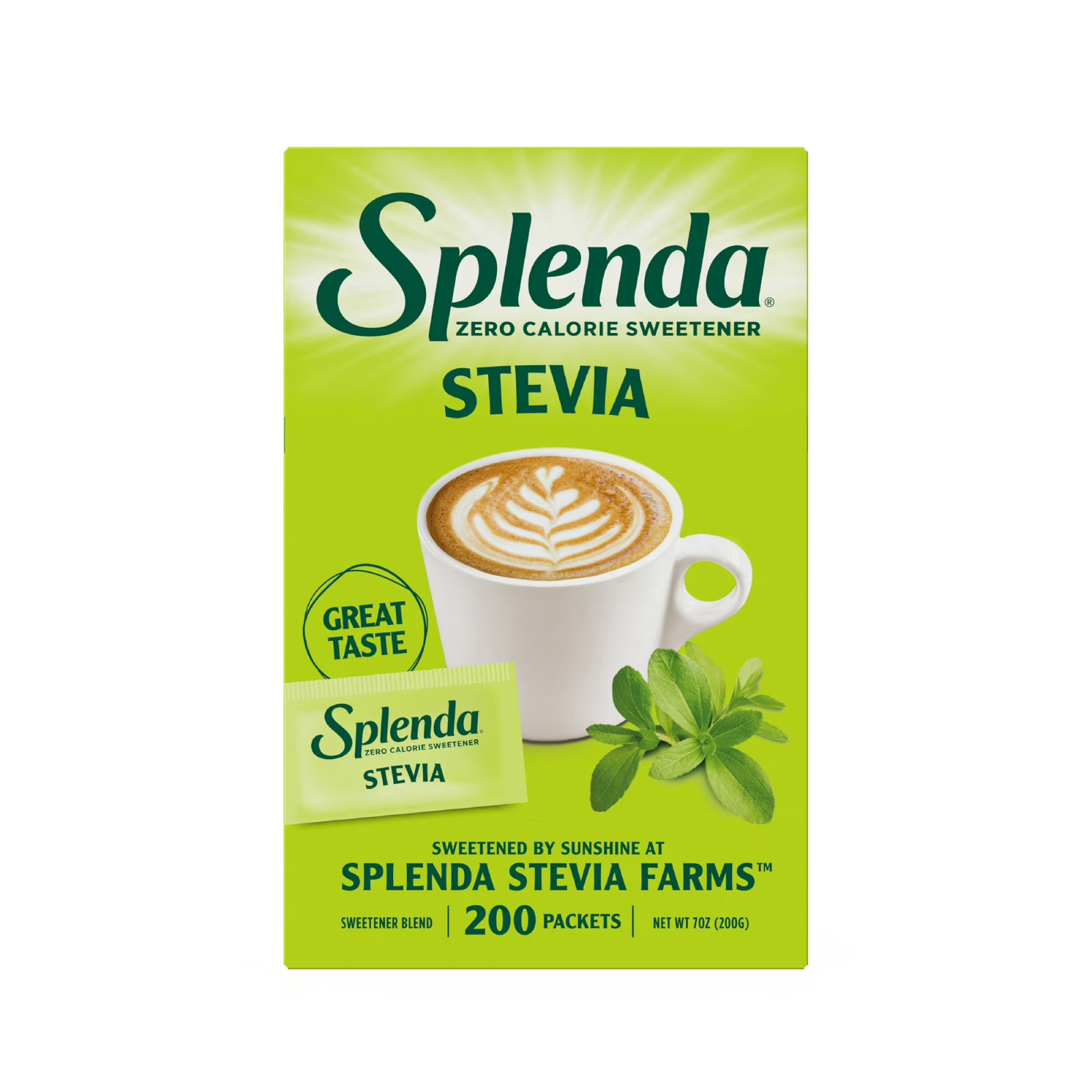 SPLENDA Stevia Zero Calorie Sweetener, Sugar Substitute Packets, 200 Count gallery