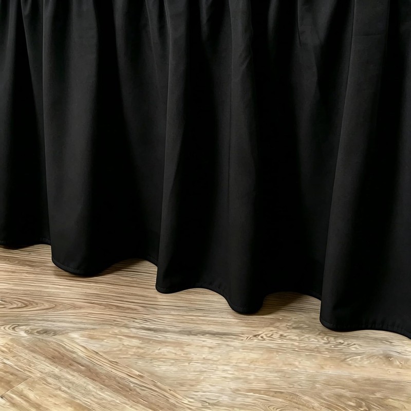 Adjustable Elastic Dust Ruffle for Queen Beds, Black gallery