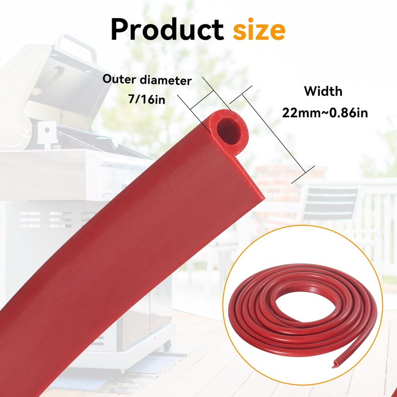 13FT High-Temperature P-Type Silicone Gasket Seal,7/16" x 7/8" Smoker Door Se... gallery