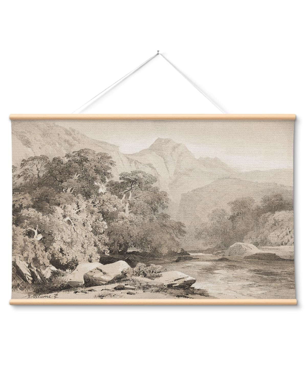 Extra Large Canvas Wall Art, 36x54 Inch Neutral Vintage Landscape Wall Decor,... gallery