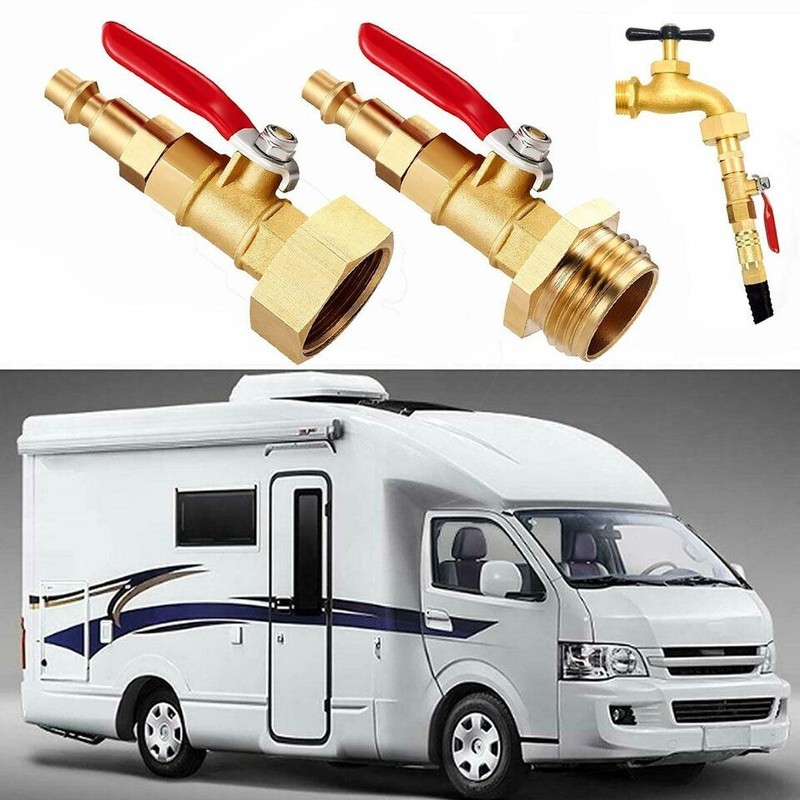 RV Winterize Blowout Adapter 1/4" Quick Connect Plug 3/4" Garden Hose Thread Kit gallery