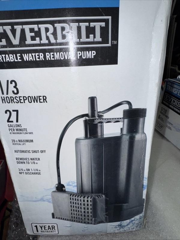 Everbilt Submersible Automatic Utility Pump Model EBAU33 - 1/3 HP in Black gallery