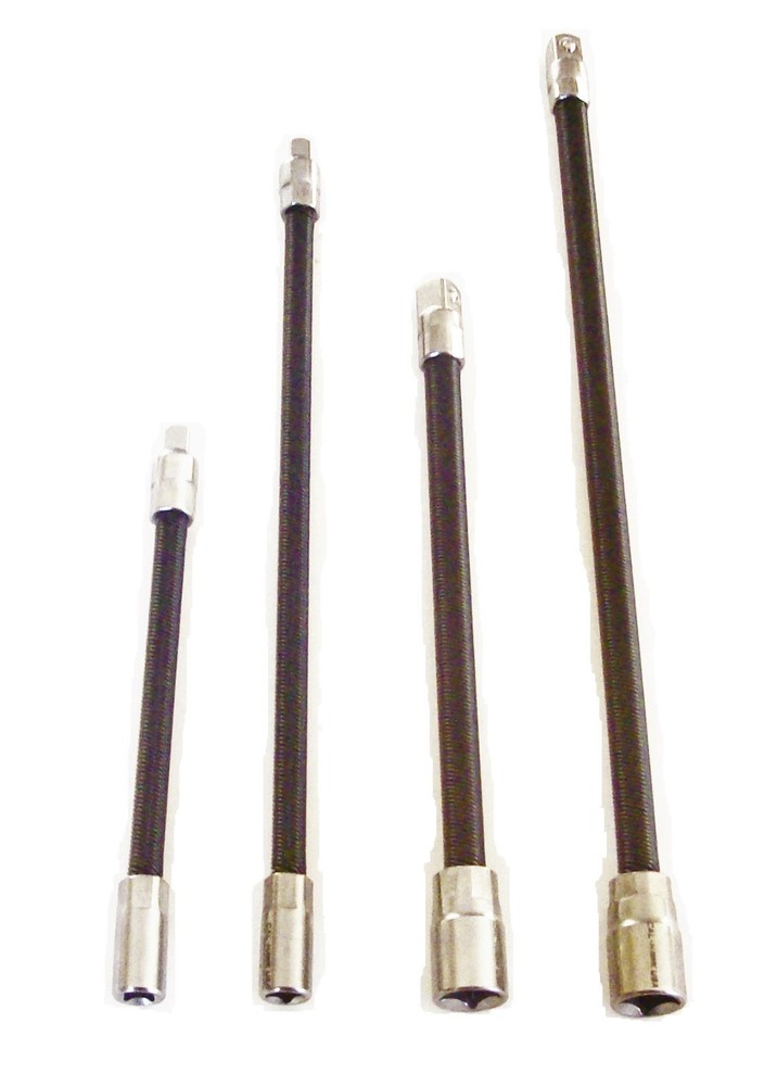 4pc CALHAWK 1/4" & 3/8" FLEXIBLE SPRING EXTENSION SOCKET BAR SET 6" 8" 10" 12"