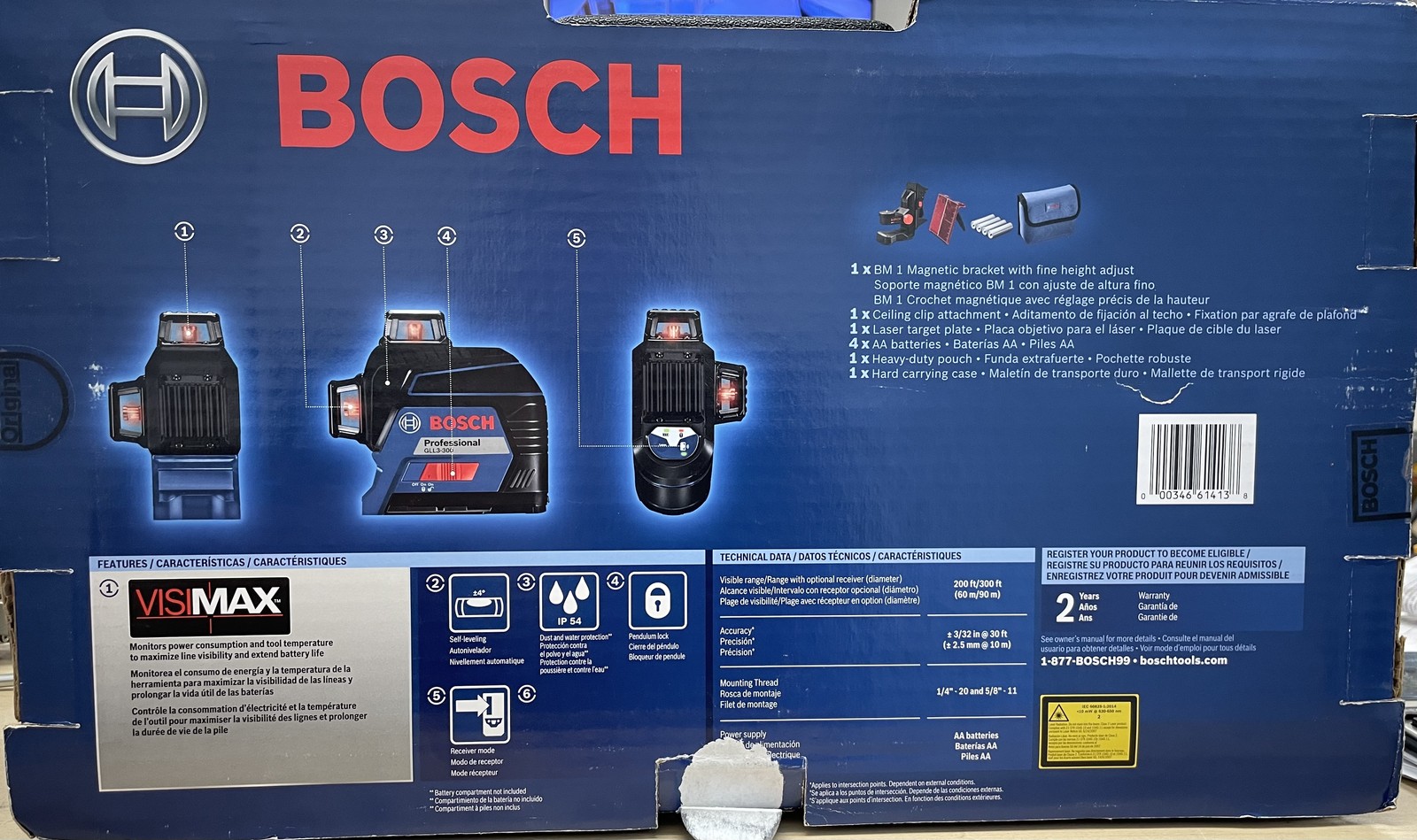 BOSCH GLL3-300 200 Ft 360 degree Three-Plane Leveling and Alignment-Line Laser gallery