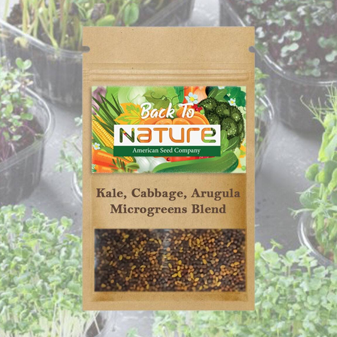 Kale, Cabbage & Arugula Microgreens - Organic Seeds - Non Gmo - Heirloom Seeds gallery