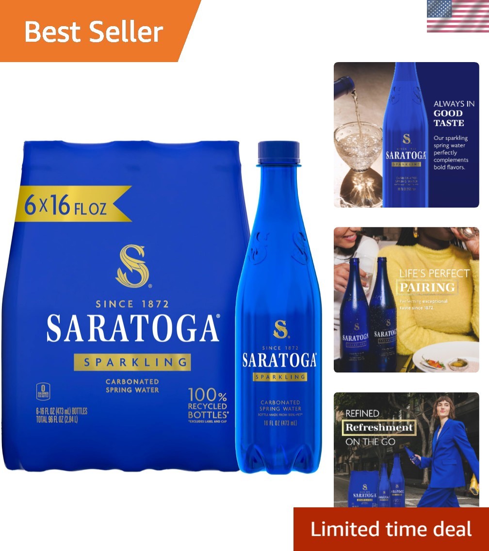 Cobalt Blue Sparkling Water Bottles 6-Pack - Refreshing & Eco-Friendly 16 Fl Oz gallery