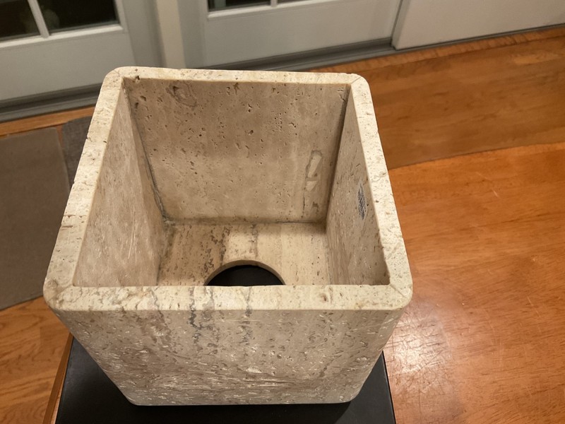 CB2 White Travertine Marble Tissue Box Cover - Excellent Condition -hard to find gallery