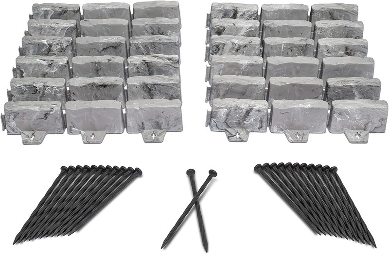 Stone-Look No-Dig Landscape Edging Kit gallery