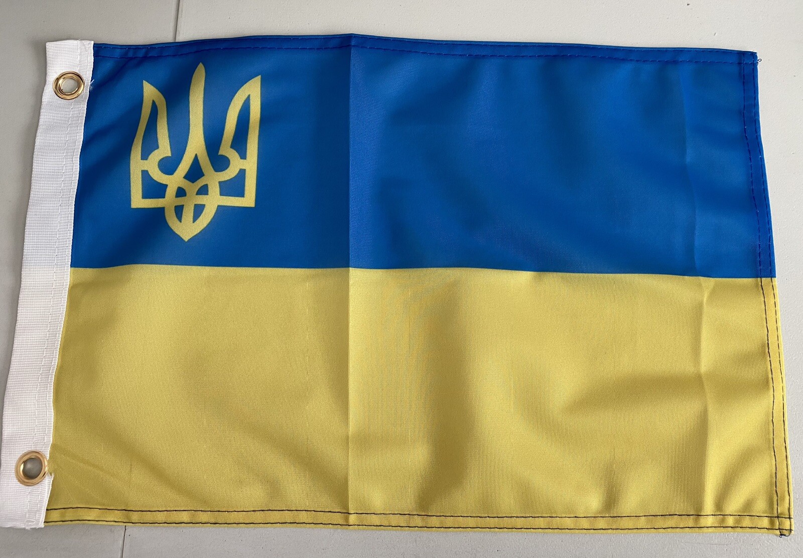 12x18 12''x18'' Ukraine Trident Rough Tex Knitted Boat Flag Banner 2 GrommetsBx2 gallery