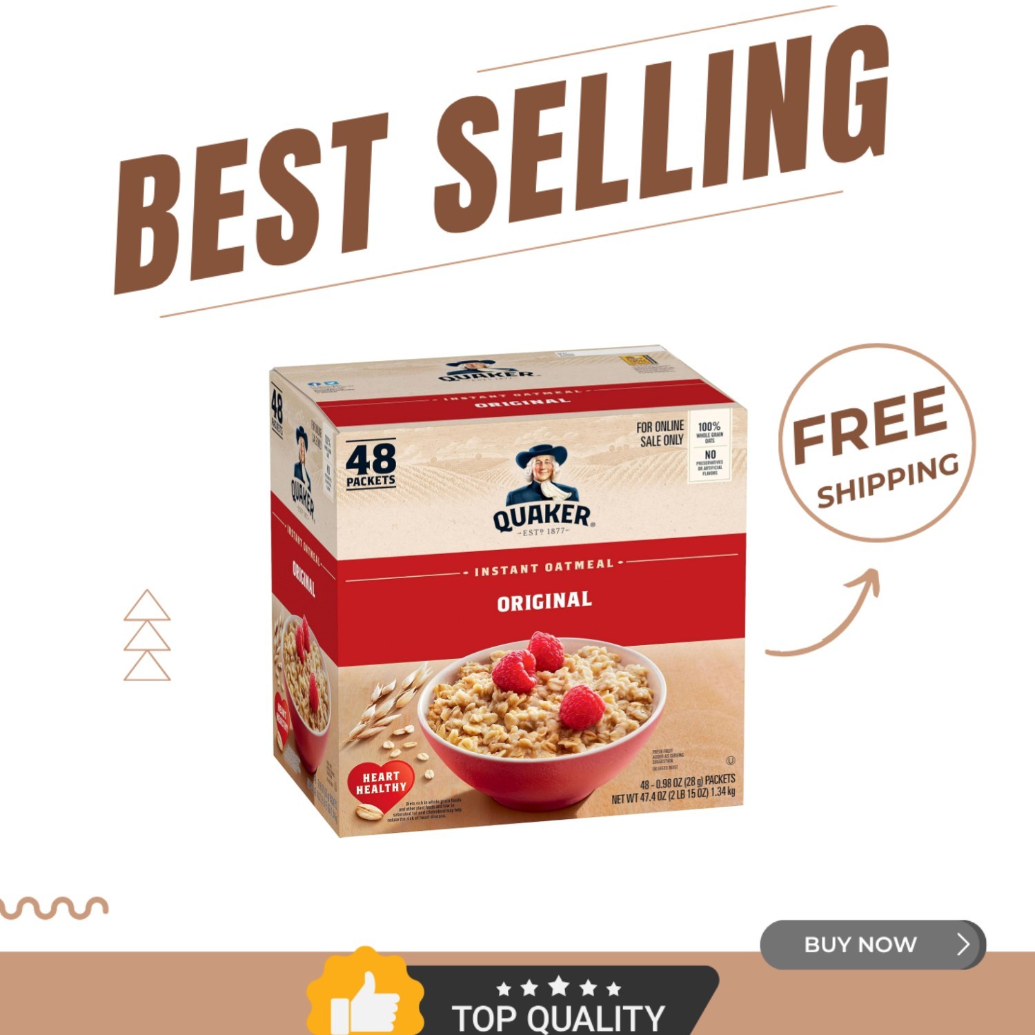 Instant Oatmeal, Flavor - 48 Whole Grain Packets for Heart Health gallery