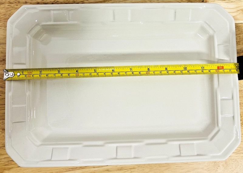Longaberger Rectangular Pottery Serving Tray Heirloom Ivory 30370 w / Box & Card gallery