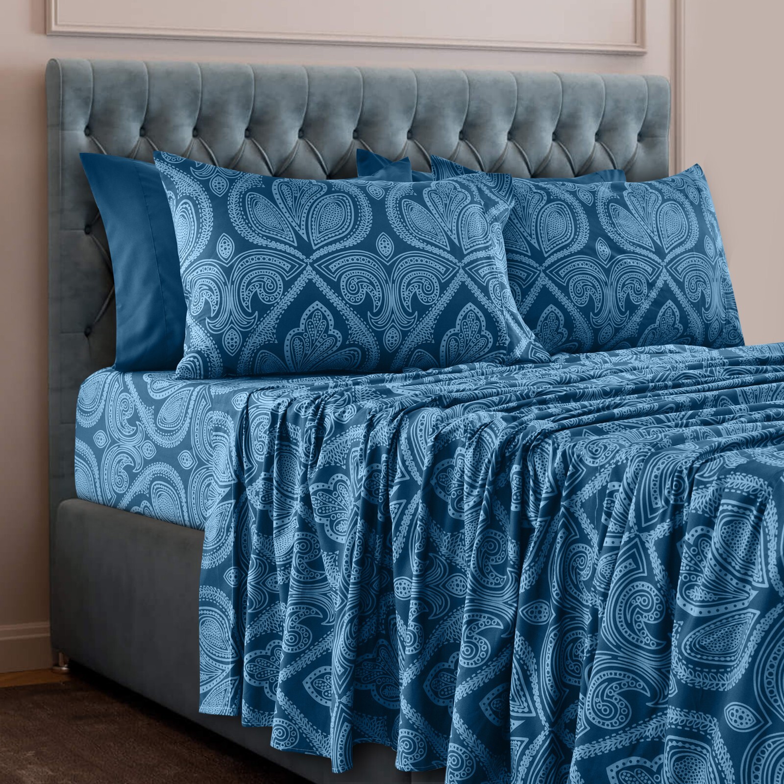6 Piece Bed Sheets Set Luxury Microfiber Ultra Soft Deep Pocket Bedding Sets gallery