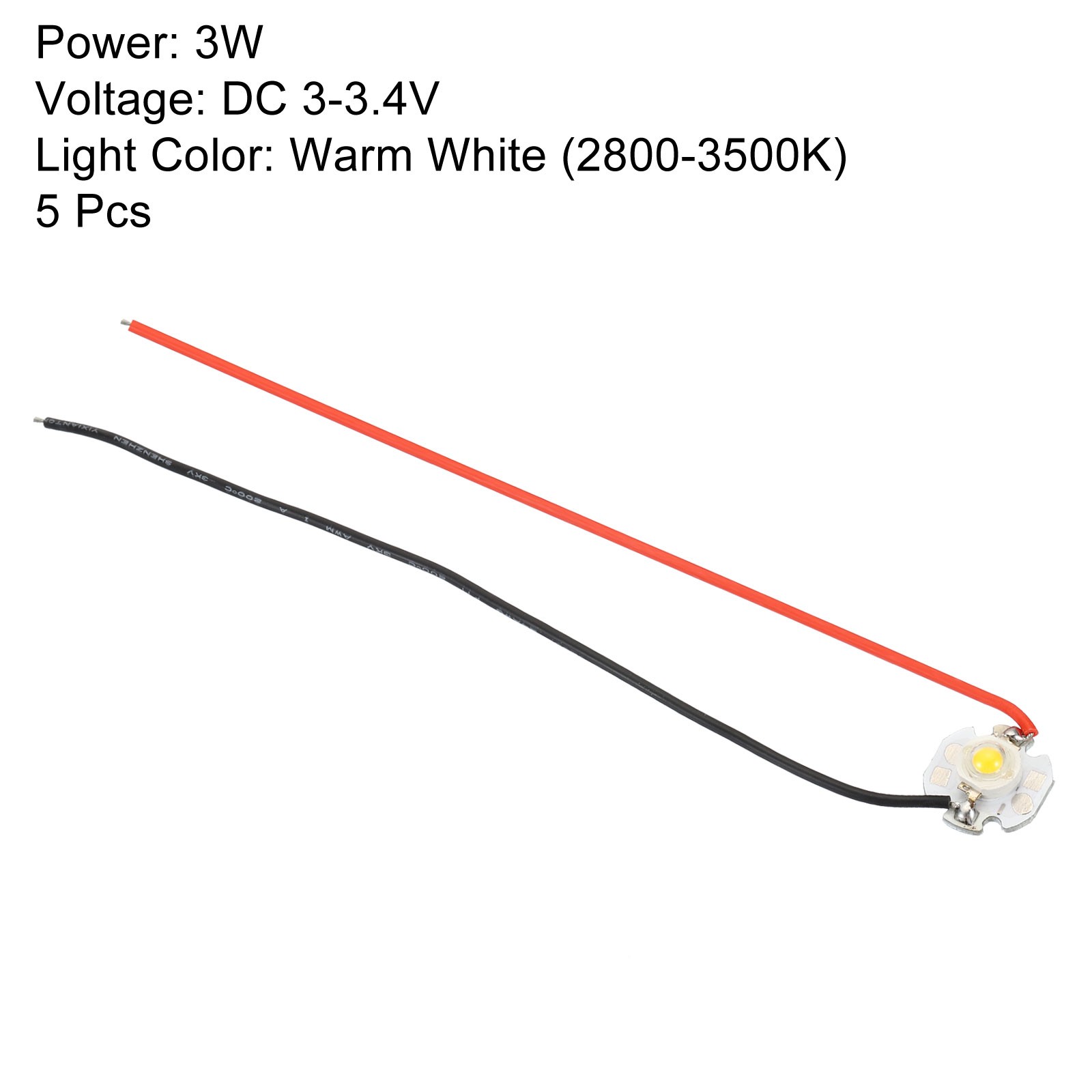 5Pcs 0.6" 700mA 3W LED Chip Bulb COB Light Beads Warm White 2800-3500K gallery