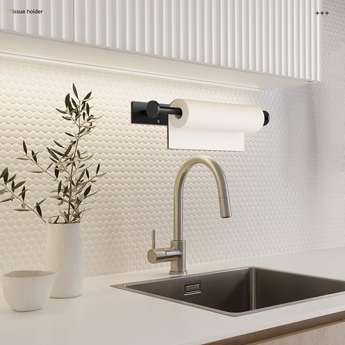 Paper Towel Holder Wall Mount - Self Adhesive No Drill or Drilling, SUS304 Stain gallery
