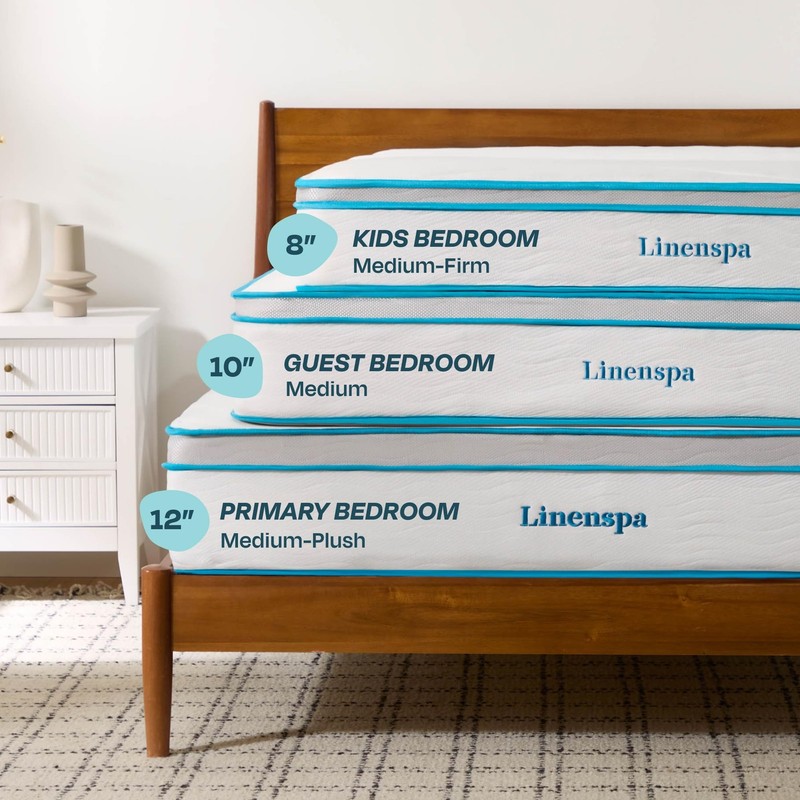 Linenspa 10 Inch Memory Foam and Spring Hybrid Mattress - Medium Feel - Bed ... gallery