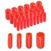 80pcs Round Rubber End Caps 3/32" 1/8" 5/32" 1/4" Red Vinyl Thread Protectors gallery