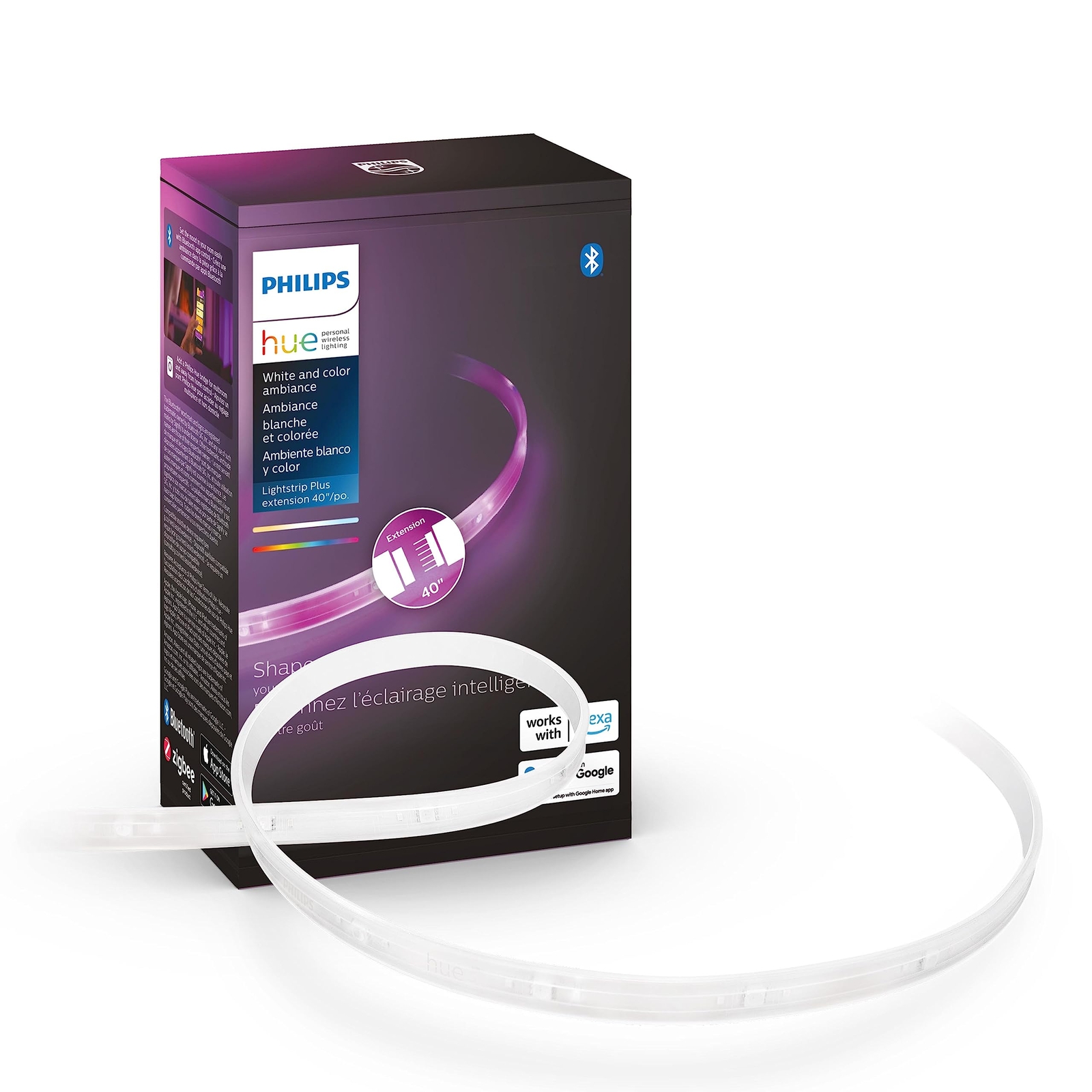 Philips Hue Indoor 3-Foot Smart LED Light Strip Plus Extension - Color-Changing gallery
