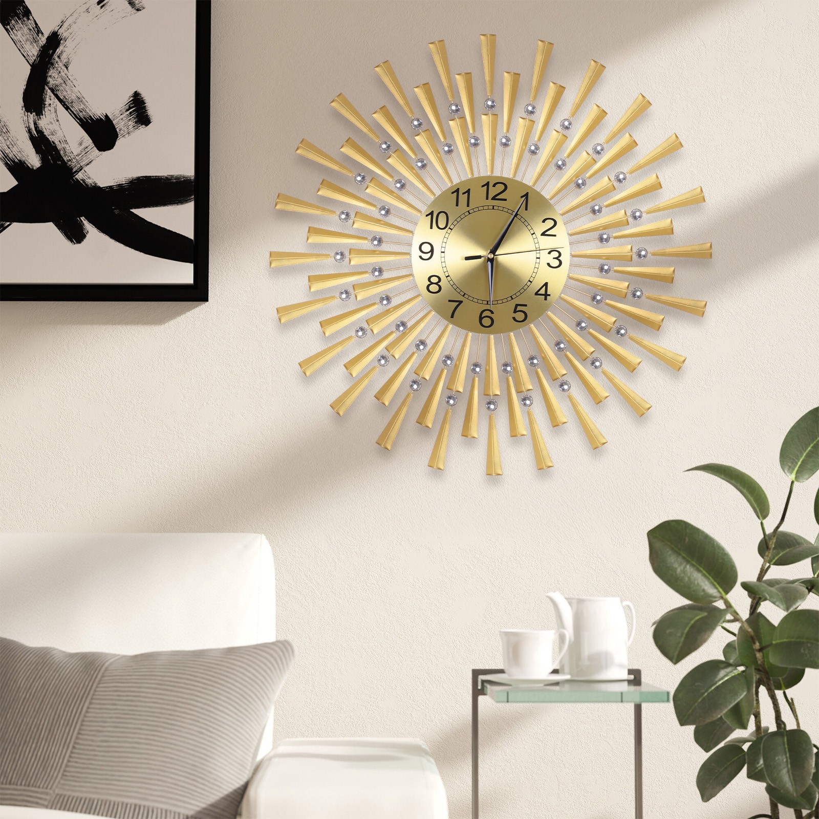 24" Metal Silent Wall Clock Battery Operated Non-Ticking Vintage Wall Clocks gallery